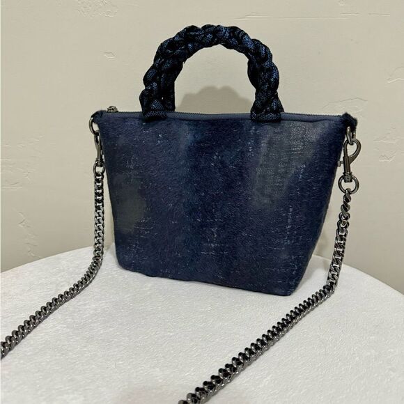 Multi Use Handmade Genuine Hair-On Calfskin & Braided Top Handle Bag/ Crossbody - Picture 11 of 16